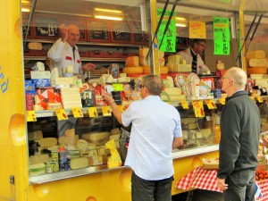 Cheese wagon in Silkeborg Sunday market.